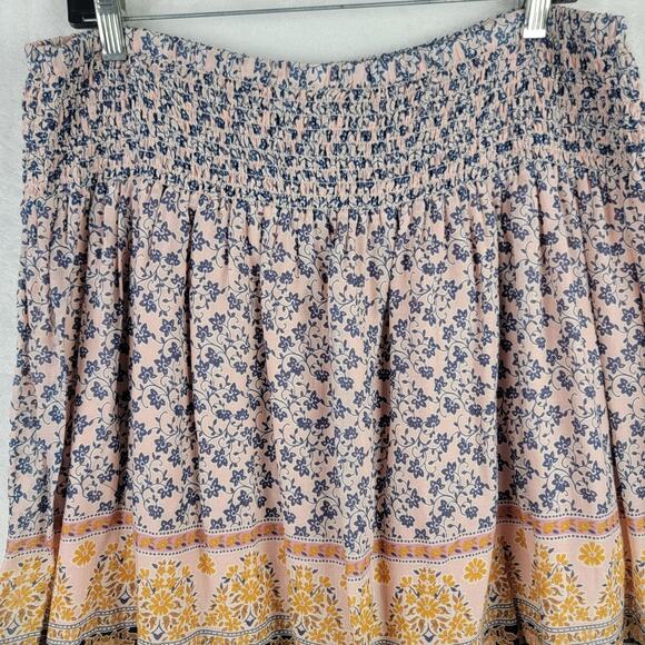 J Jill Medium Tall 2 Pc Blouse Maxi Skirt Set Bohemian Floral Cottagecore - Picture 7 of 11